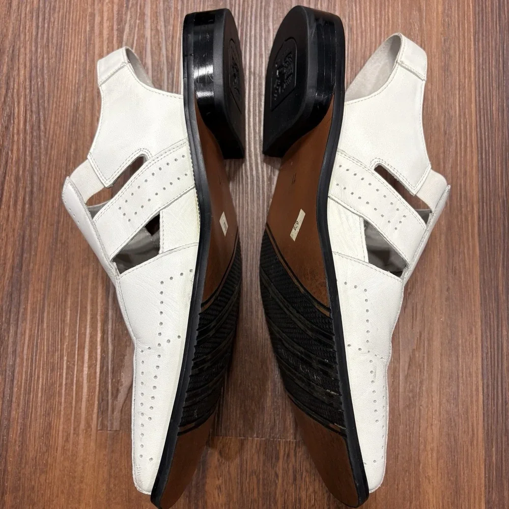Stacy Adams Mens Calvino‎ City Leather Sandal Flat White Size 11